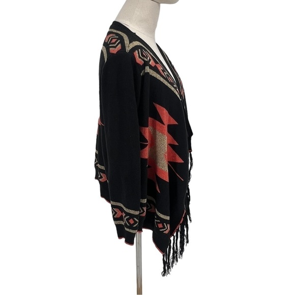 NWT Tea & Cup Long Sleeve Geo Print Waterfall Cardigan One Size Fits All Women’s - Picture 6 of 7